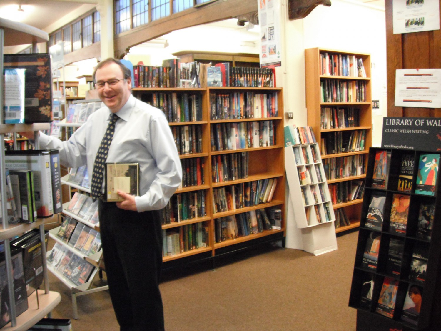 happy library assistants in Aberystwyth library
